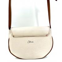 BOLSA COUNTRY COM TAMPA BORDADA DE COURO OFF-WHITE